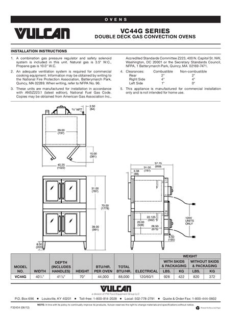 vulcan oven parts list